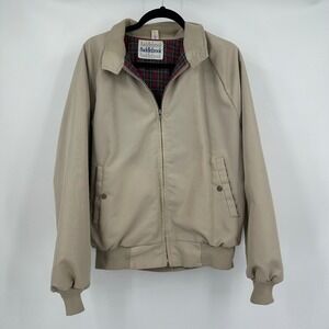 Vintage Saddlebrook Mens Western Jacket Size L Harrington Plaid Lining Ranchwear